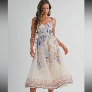 BOUTIQUE Floral Chiffon Midi Dress